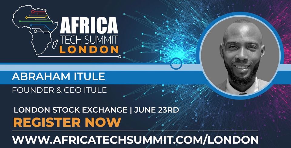 An image of Abraham Itule as a guest speaker at Africa Tech Summit London 2023